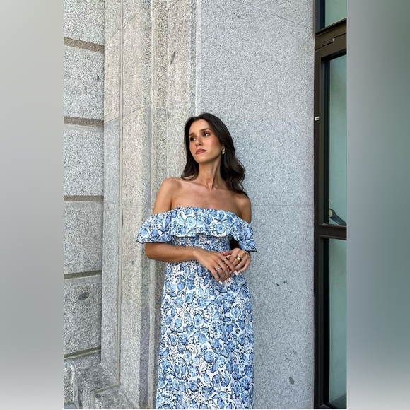 ZARA FLORAL PRINT OFF THE SHOULDER - Picture 4 of 11